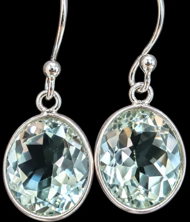 SILVER(2.5G), GREEN AMETHYST (APP 7CT) EARRING