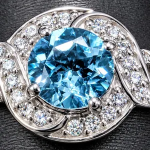 SILVER(3.1G), BLUE TOPAZ (1CT) RING, SUGGESTED RETAIL VALUE $220