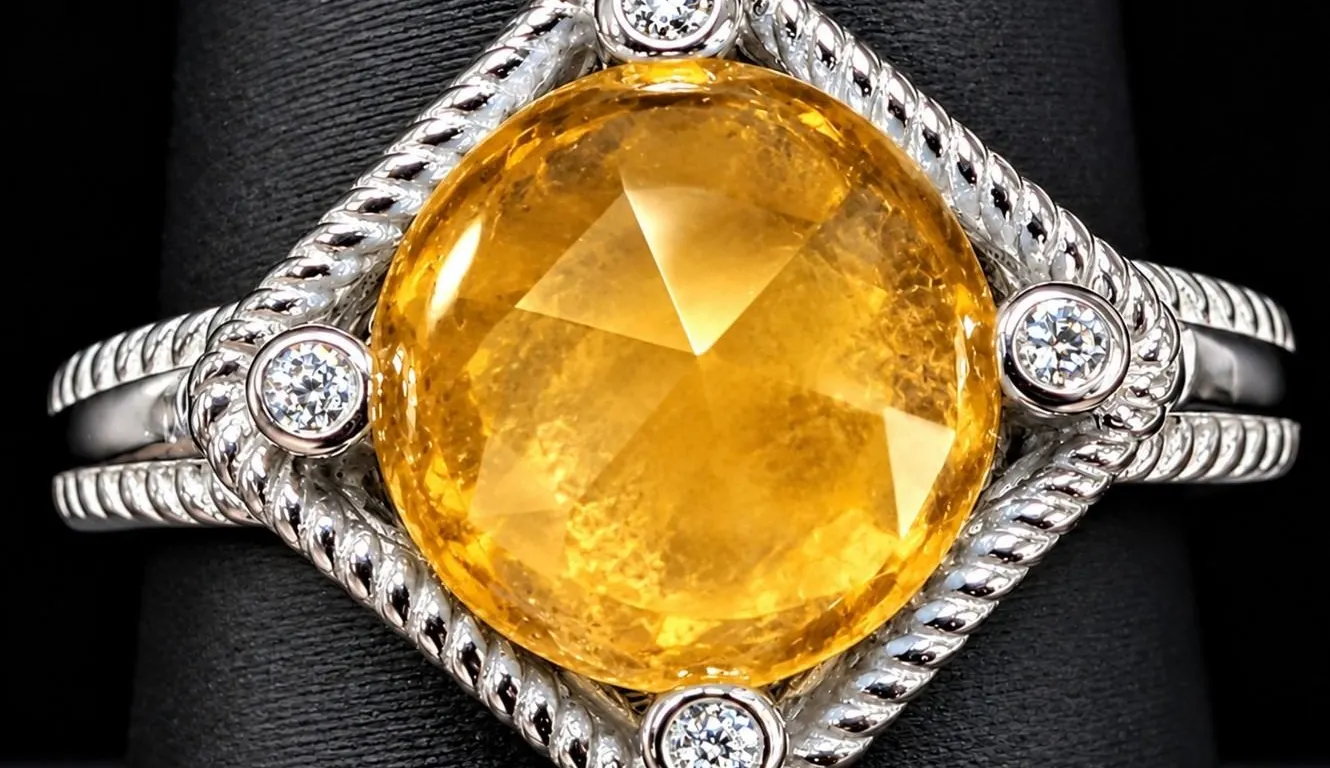 SILVER(4.6G), CITRINE (3CT)RING, SIZE , SUGGESTED RETAIL VALUE $320