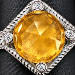 SILVER(4.6G), CITRINE (3CT)RING SUGGESTED RETAIL VALUE $320