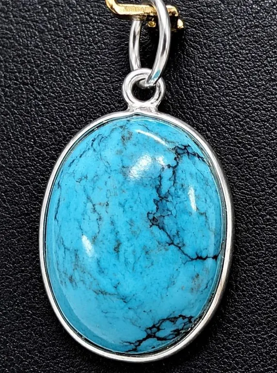 SILVER(1.81G), TURQUOISE (7CT) PENDENT