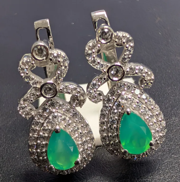 SILVER(5G), CZ EARRING, SUGGESTED RETAIL VALUE $300