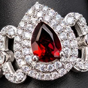 SILVER(3.7G), GARNET (0.5CT)RING, SIZE , SUGGESTED RETAIL VALUE $280