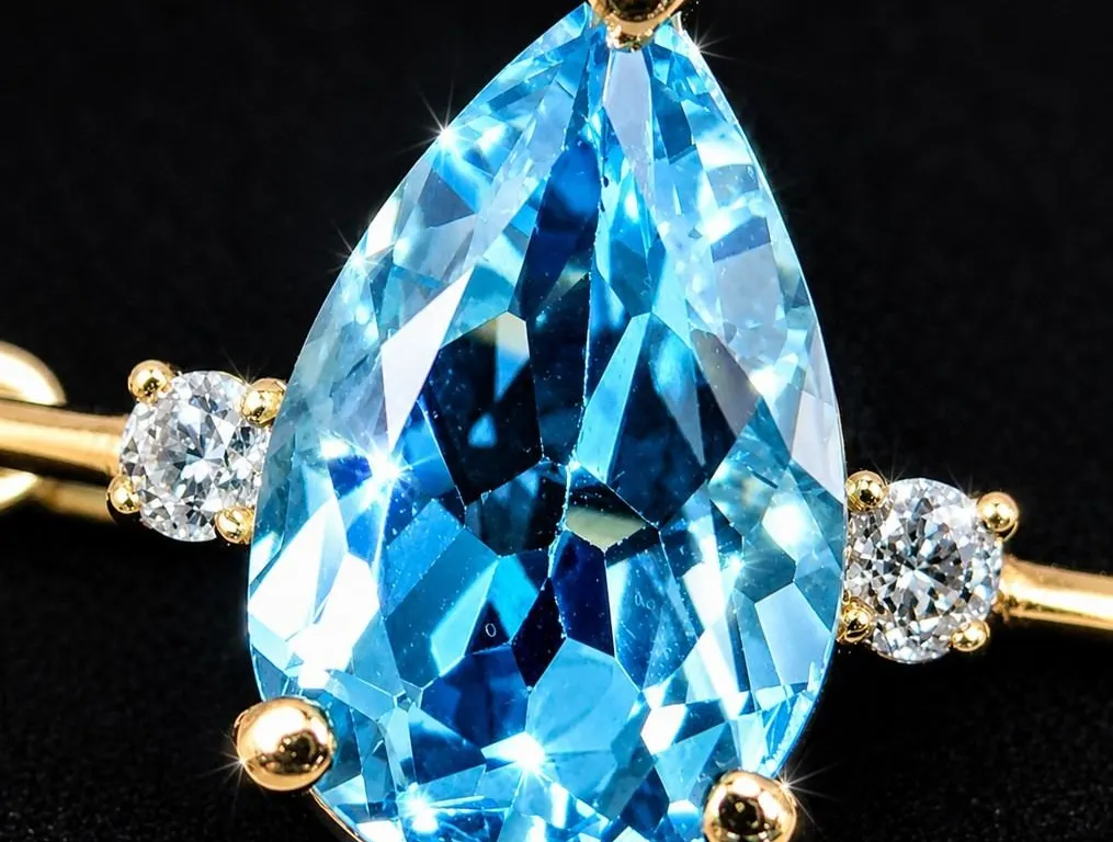 10K(1G), BLUE TOPAZ (1CT), DIAMOND (0.02CT)RING, SIZE 6.5, SUGGESTED RETAIL VALUE $2200