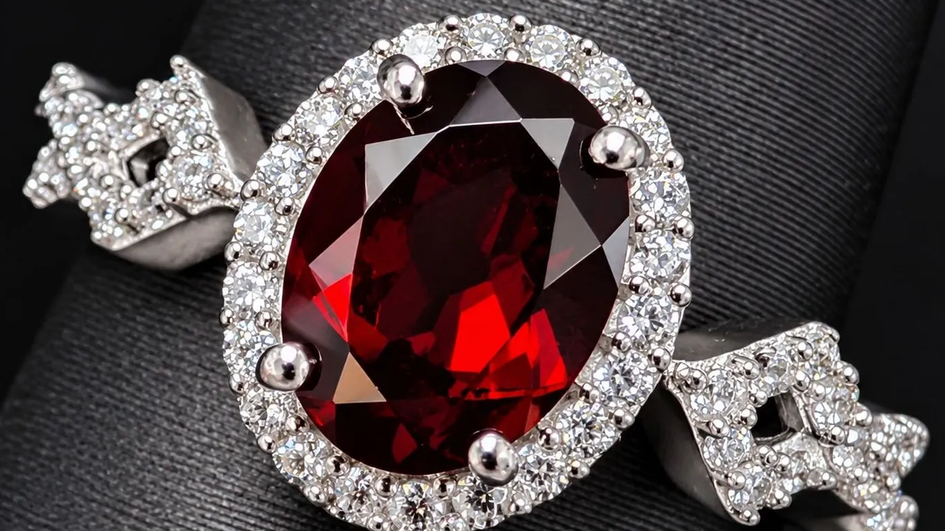 SILVER(3.2G), GARNET (1CT) RING, SUGGESTED RETAIL VALUE $240
