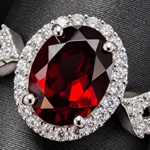 SILVER(3.2G), GARNET (1CT) RING, SUGGESTED RETAIL VALUE $240