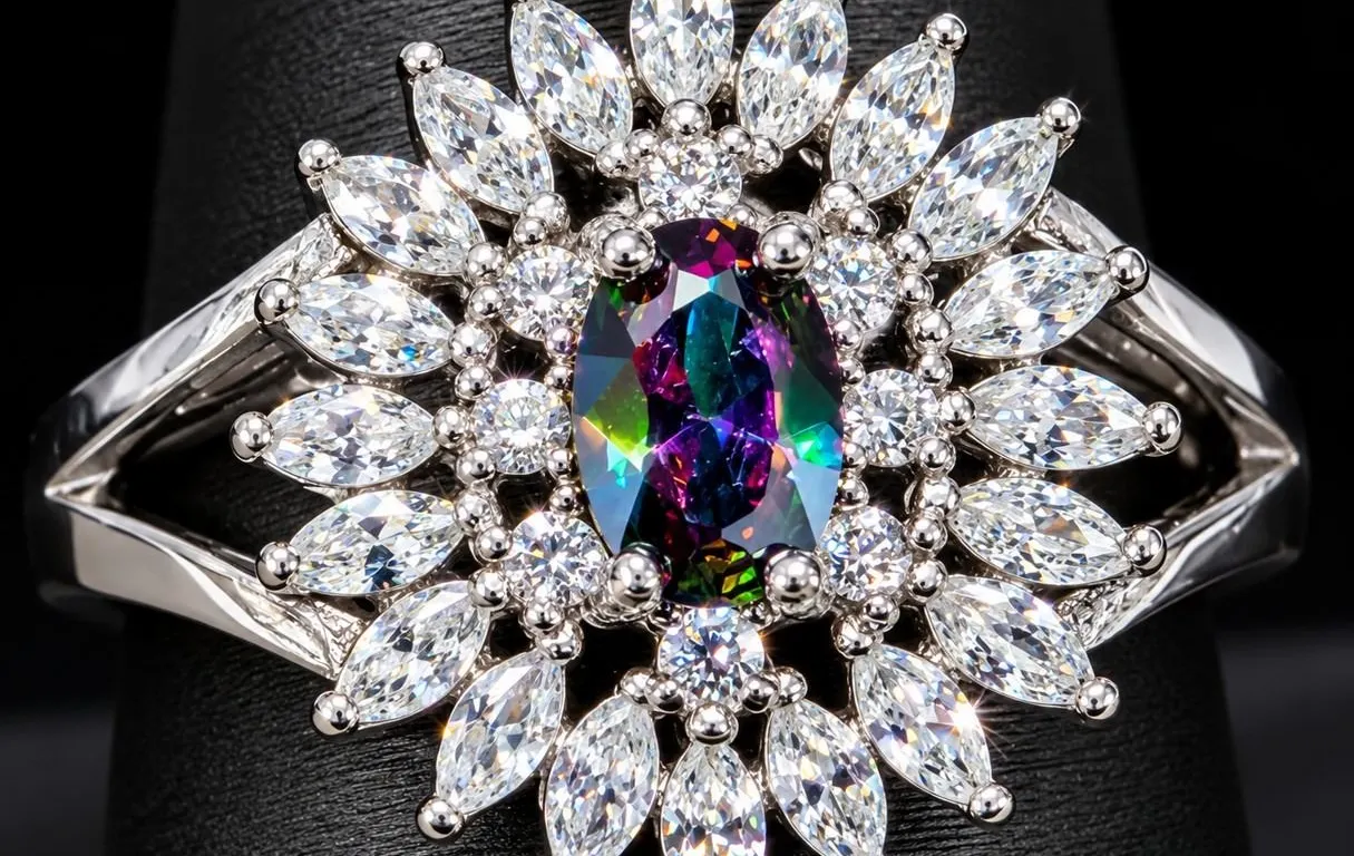 SILVER(4.1G), MYSTIC TOPAZ (0.5CT) RING, SUGGESTED RETAIL VALUE $280