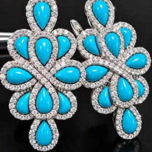 SILVER(10.8G), SLEEPING BEAUTY TURQUOISE EARRING, SUGGESTED RETAIL VALUE $800