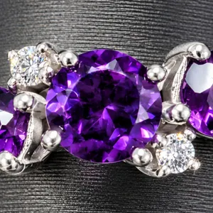 SILVER(3G), AMETHYST (APP 0.8CT)RING SUGGESTED RETAIL VALUE $200
