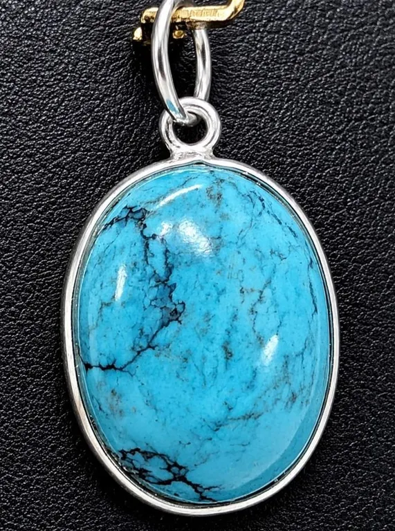 SILVER(1.81G), TURQUOISE (7CT) PENDENT