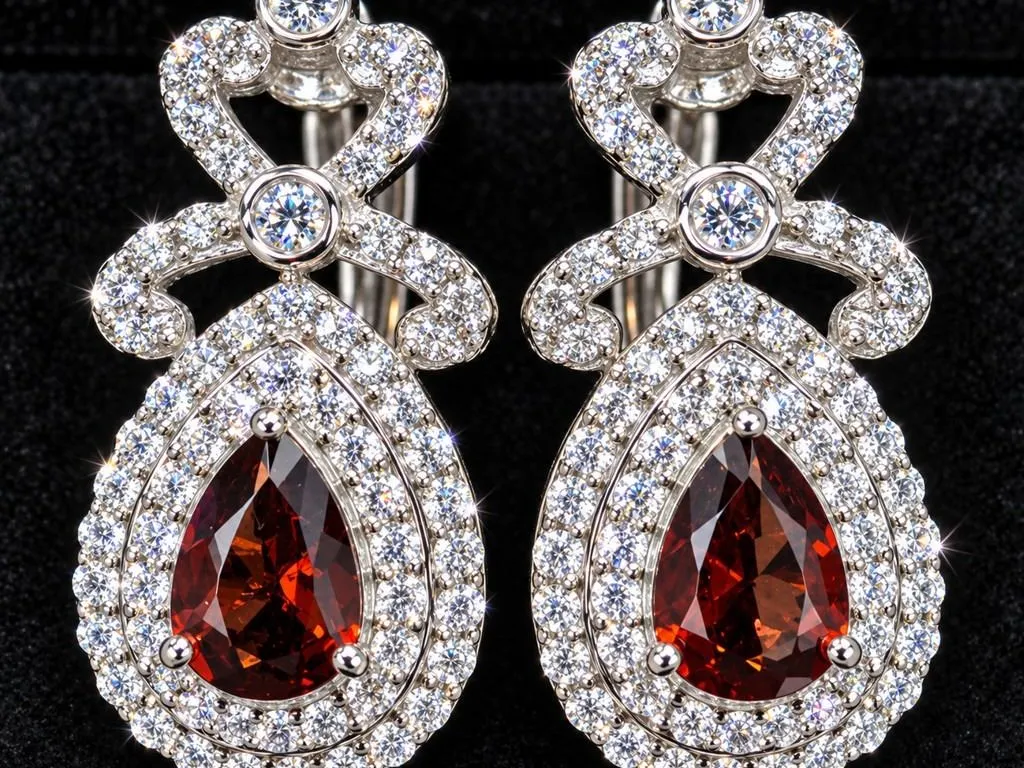 SILVER(4.8G), GARNET (APP 1CT) EARRING, SUGGESTED RETAIL VALUE $360