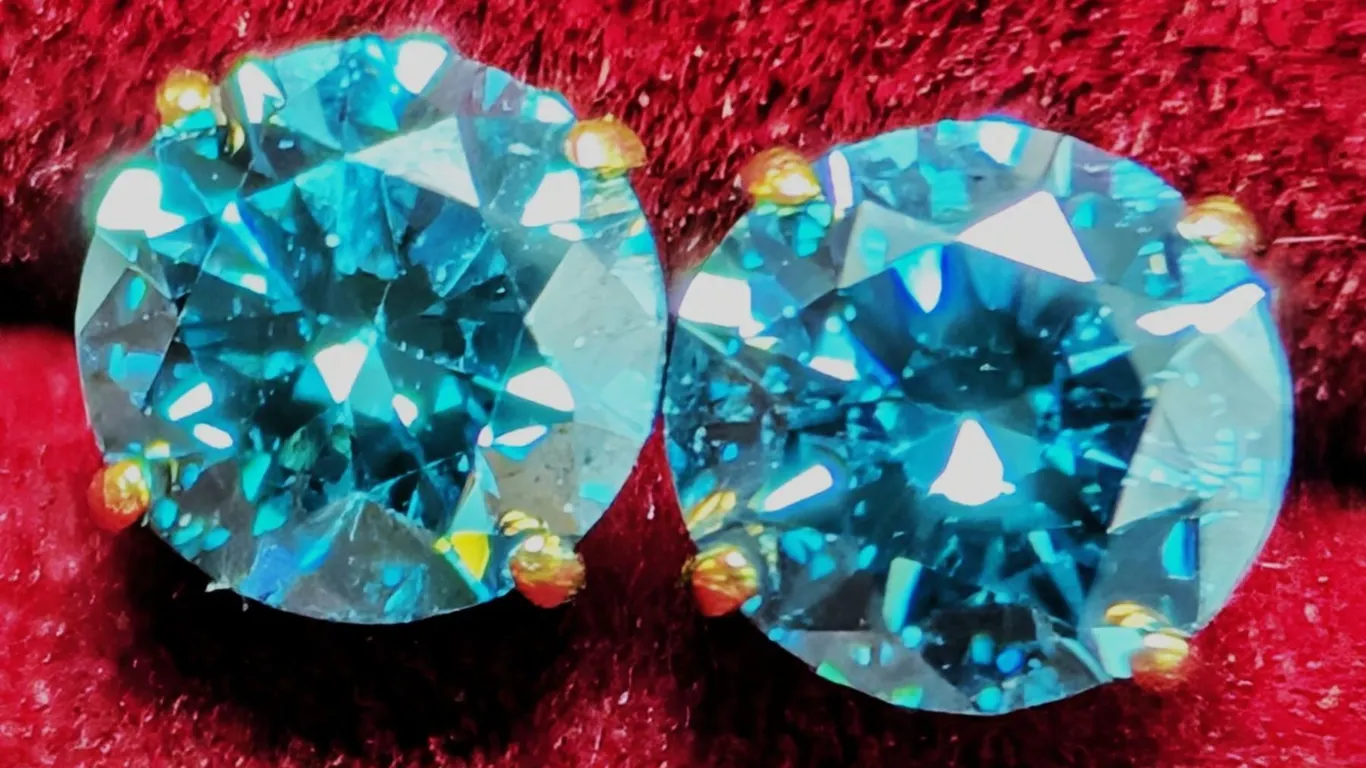 14K BLUE LAB DIAMOND (0.8CT) EARRING, SUGGESTED RETAIL VALUE $1100