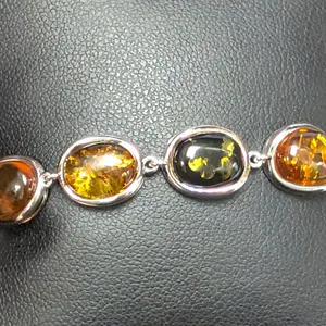 SILVER(10.9G), AMBER BRACELET 7", SUGGESTED RETAIL VALUE $700