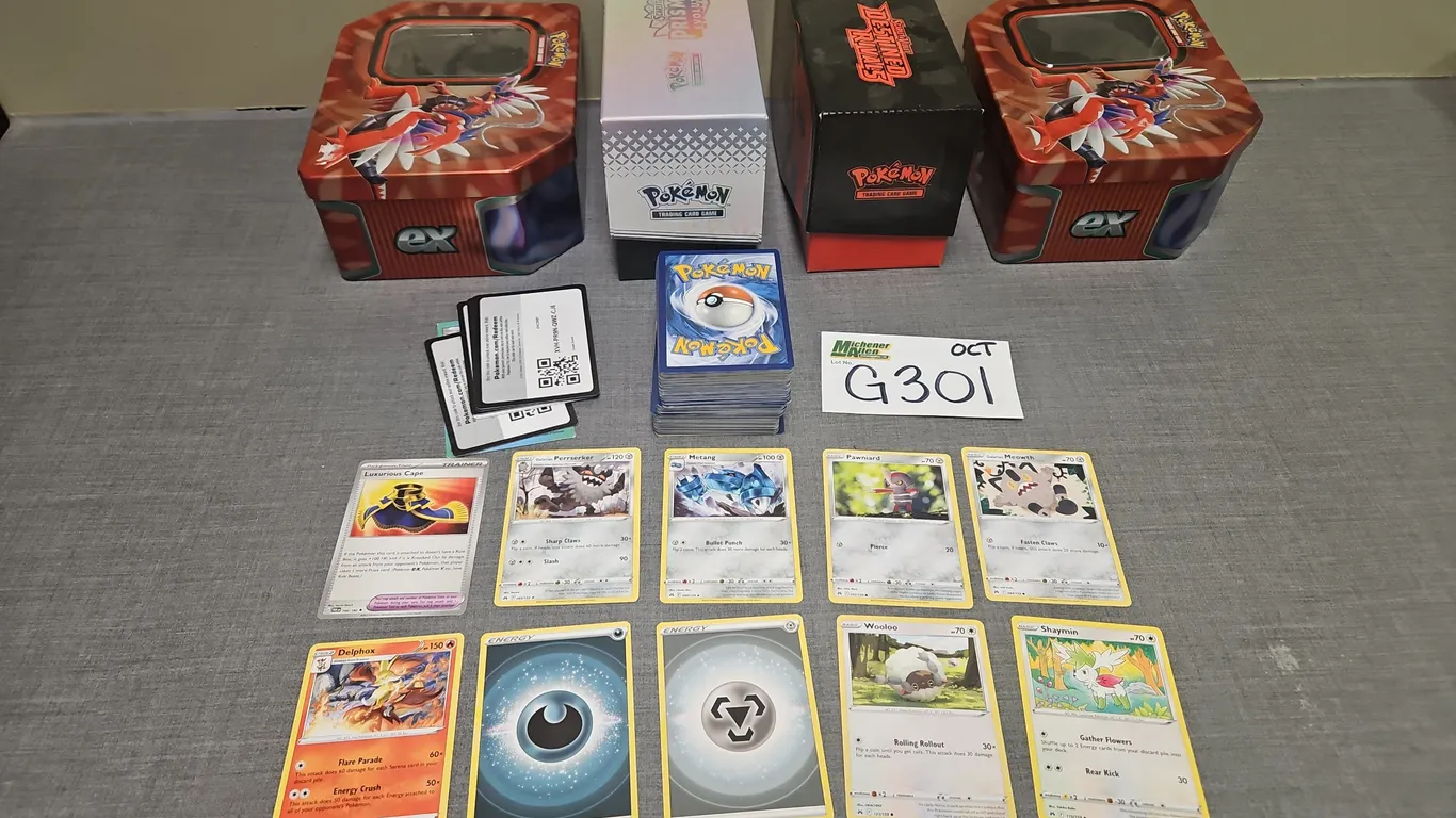 2 Pokémon Tins and 2 Boxes with Approximately 180 Cards - Qty 1 *Sample Pictured*