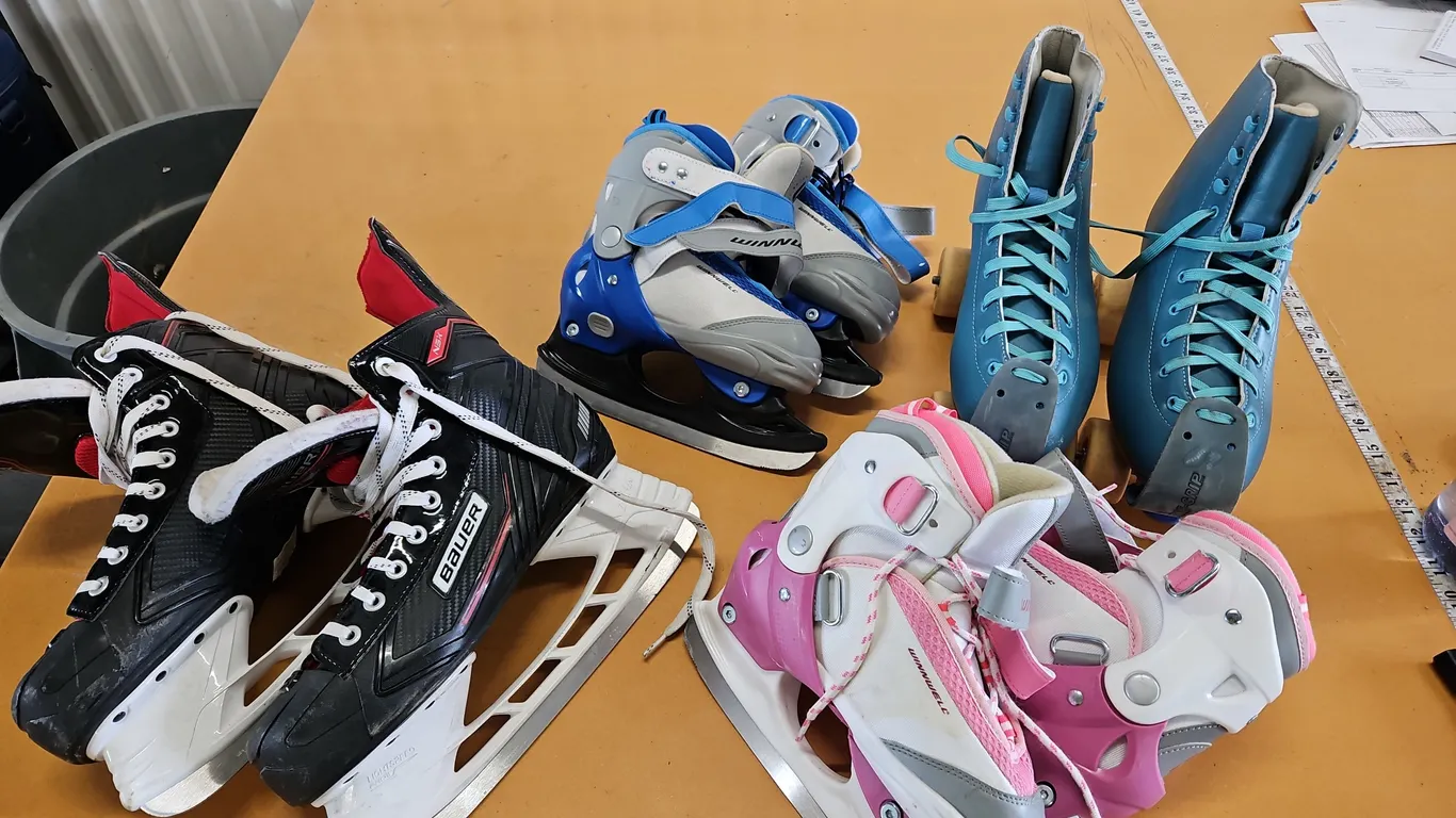Bauer ice skates, winnwell ice skates, sure grip roller skates