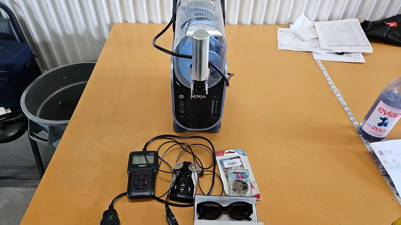 Ninja juice maker, obd reader, Bailey Nelson sunglasses and Pokémon card