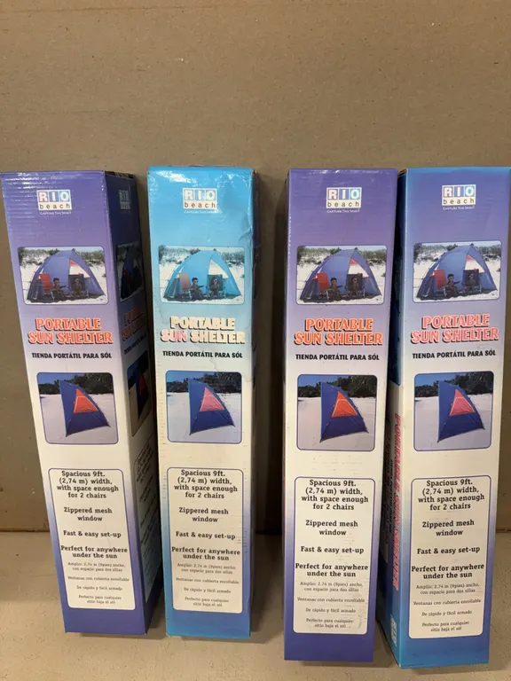 Portable sun shelters 9 feet wide