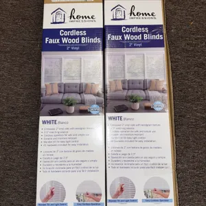 Home impressions cordless Faux wood blinds 2 inch vinyl 59“ x 64“