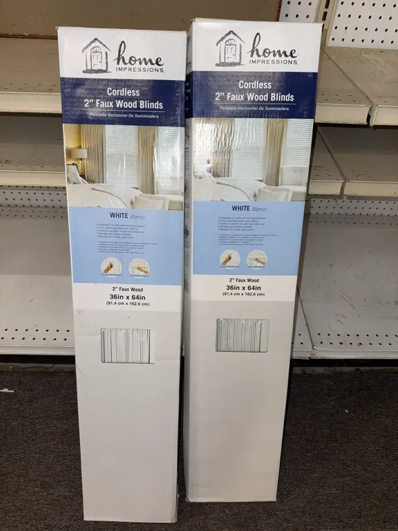 Home impressions cordless Faux wood blinds 2 inch vinyl 36“ x 64“
