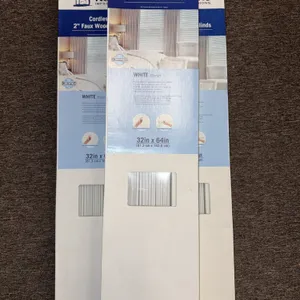 Home impressions cordless Faux wood blinds 2 inch vinyl 32“ x 64“
