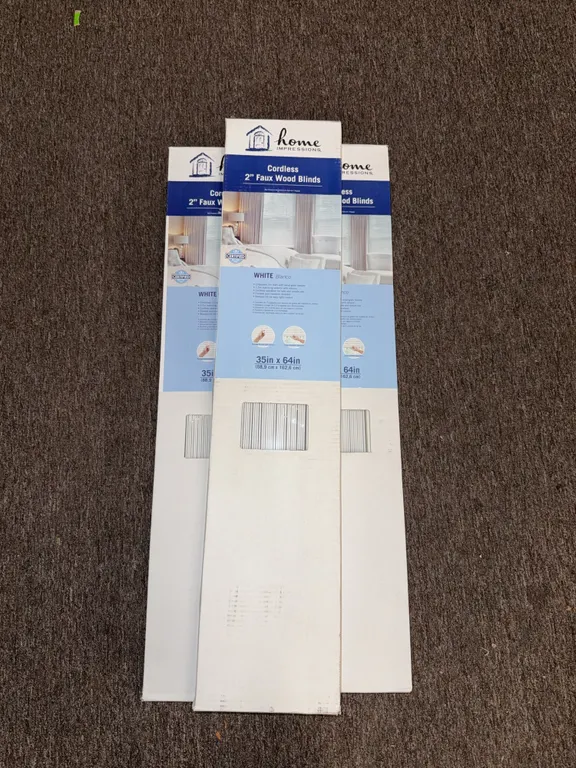 Home impressions cordless Faux wood blinds 2 inch vinyl 35“ x 64“