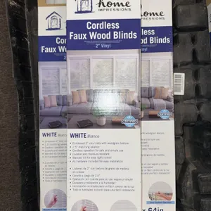 Home impressions cordless Faux wood blinds 2 inch vinyl 47“ x 64“