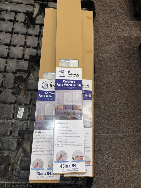 Home impressions cordless Faux wood blinds 2 inch vinyl 43“ x 64“