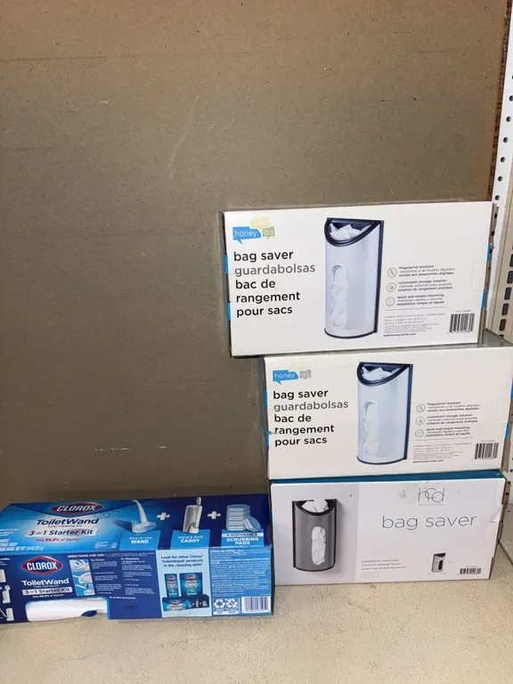 Bag, saver bins, and toilet wand