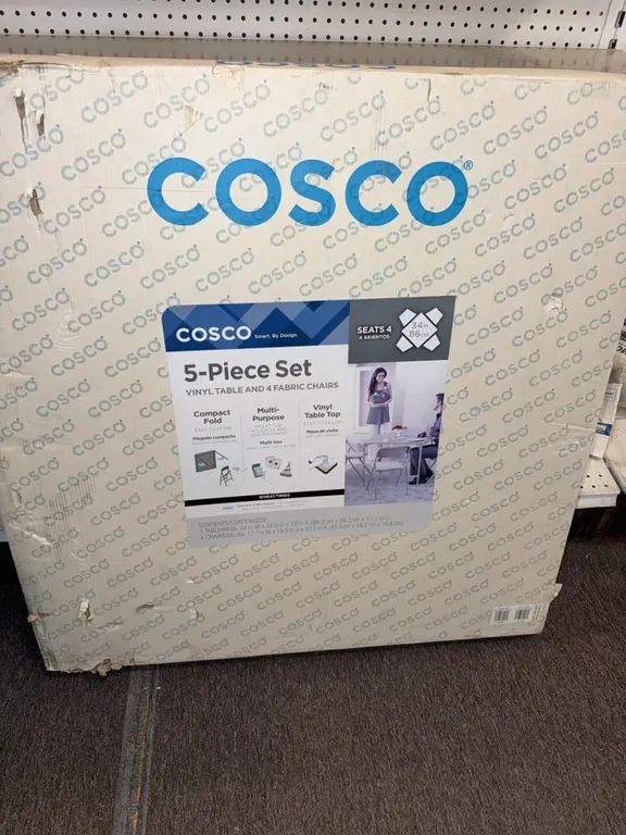 Costco five piece set vinyl table and four chairs
