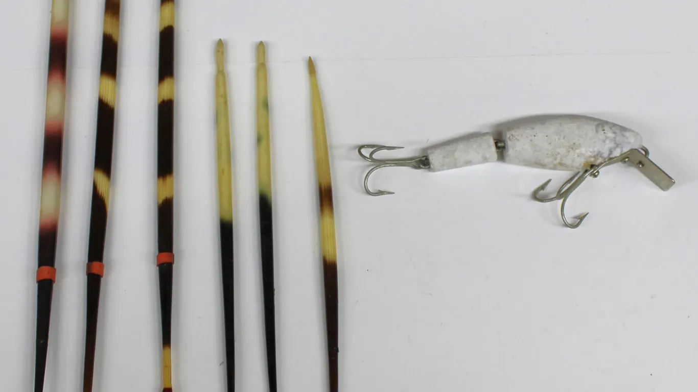 6 Porcupine Quill Floats & L&S Minnow Lure