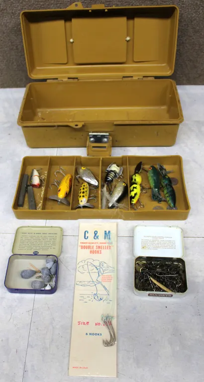 Fishing Tackle with Plastic Tackle Box
