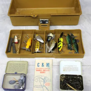Fishing Tackle with Plastic Tackle Box