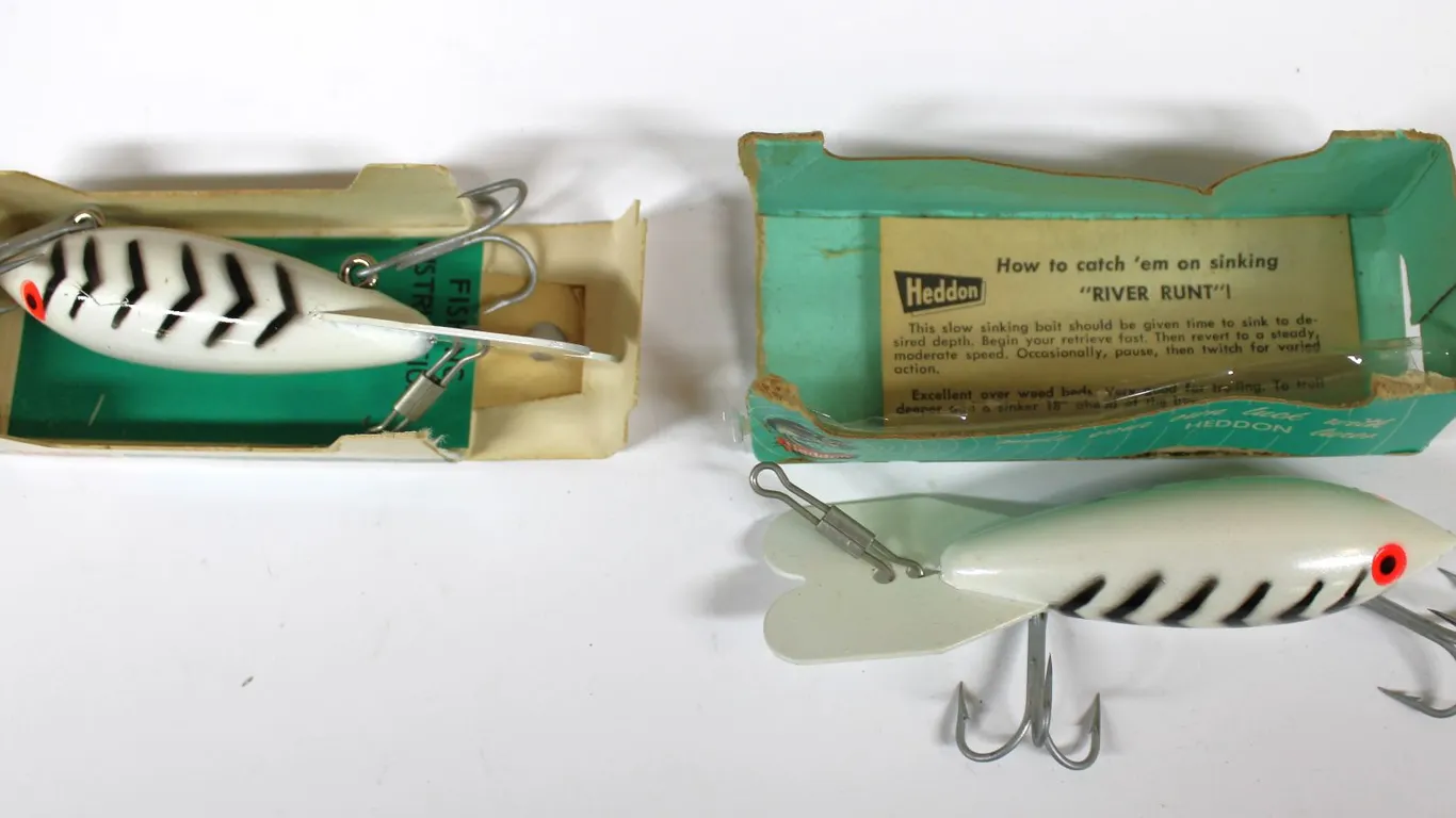 Heddon River Runt Fishing Lures in Boxes