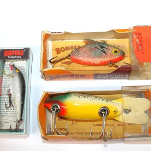 Natural Ike, Rapala & Bomber Lures in Boxes
