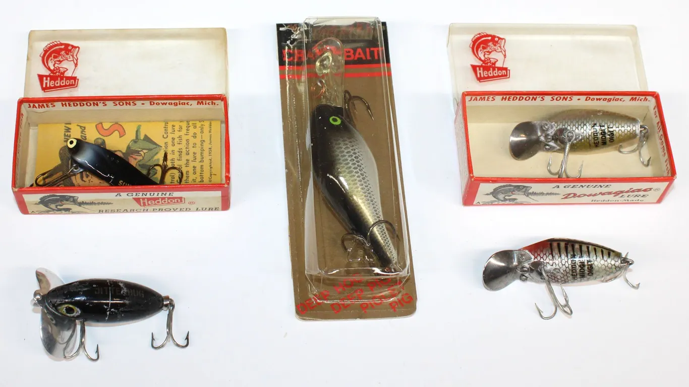 Heddon and Arbogast Fishing Lures with Boxes