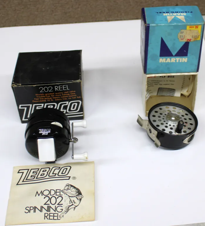 Zebco 202 Spinning & Martin 63 Fly Reels Boxed