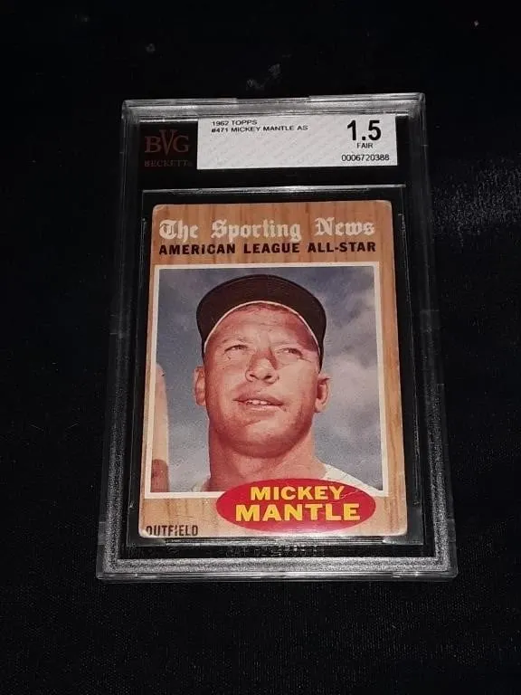 1962 Topps Mickey Mantle Beckett 1.5