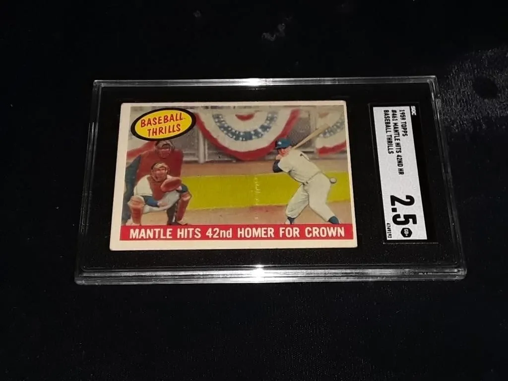 1959 Topps Mickey Mantle SGC 2.5 Mantle Hits 42nd