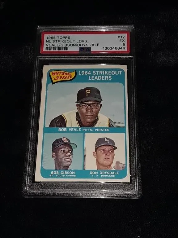 1965 Topps Gibson/.Drysdale/Veale PSA 5 Strikout L