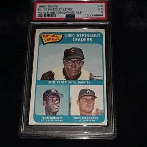 1965 Topps Gibson/.Drysdale/Veale PSA 5 Strikout L
