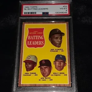 1962 Topps Clemente/Pinson/Boyer/Moon PSA 4