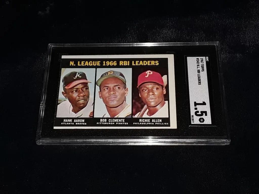 1967 Topps Hank Aaron/Clemente/Richie Allen SGC 1.