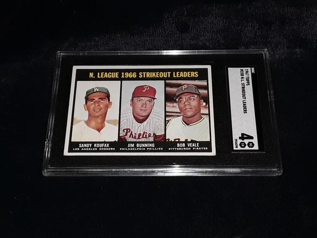 1967 Topps Koufax/Bunning/Veale SGC 4