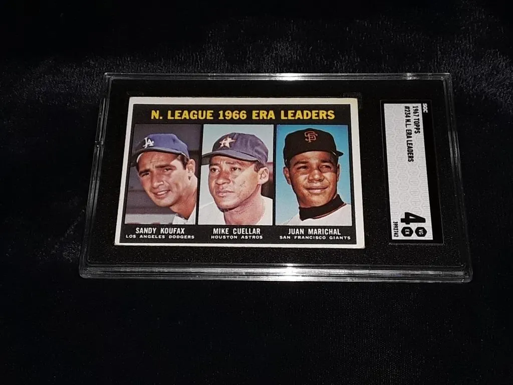 1967 Topps Koufax/Cuellar/Marichal SGC 4