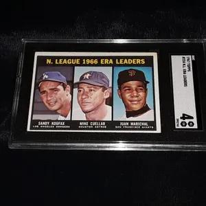 1967 Topps Koufax/Cuellar/Marichal SGC 4
