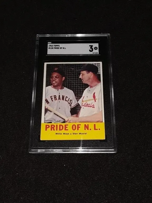 1963 Topps Willie Mays & Stan Musial SGC 3