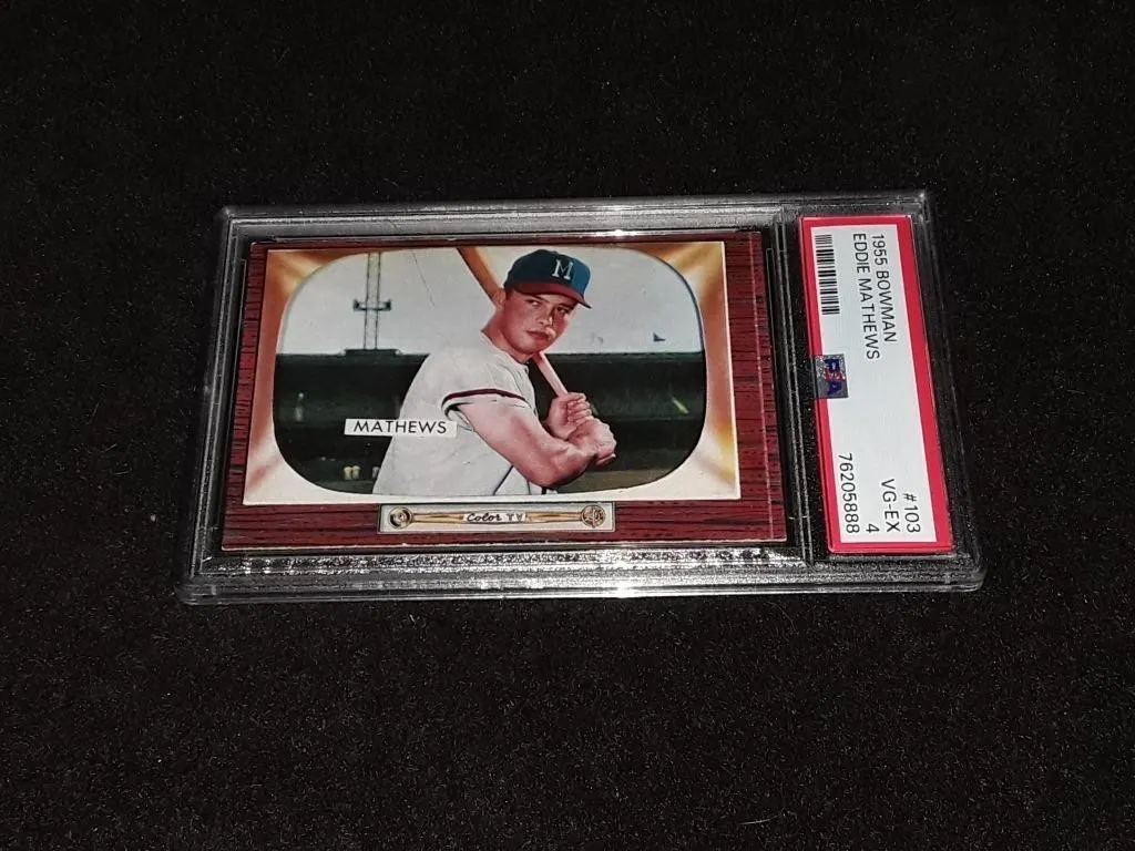 1955 Bowman Eddie Mathews PSA 4