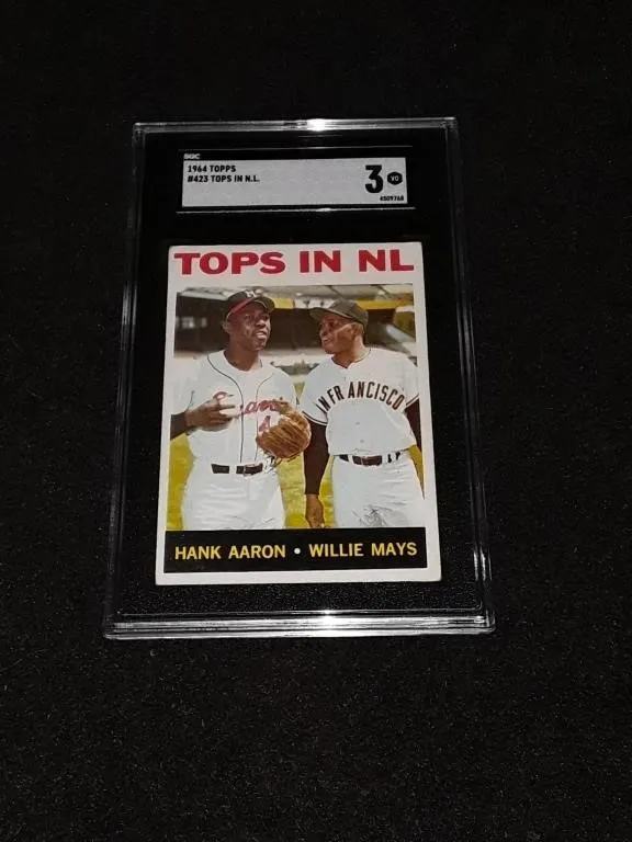 1964 Topps Hank Aaron & Willie Mays SGC 3