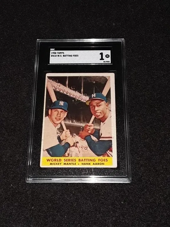 1958 Topps Mantle & Hank Aaron SGC 1