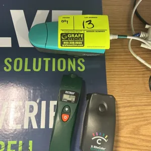 Quantity of Extech CO15 Carbon Monoxide Meter,X-Rite DTP34 QuickCal hand-scanning densitometer and  GretagMacbeth Spectrolino spectrophotometer